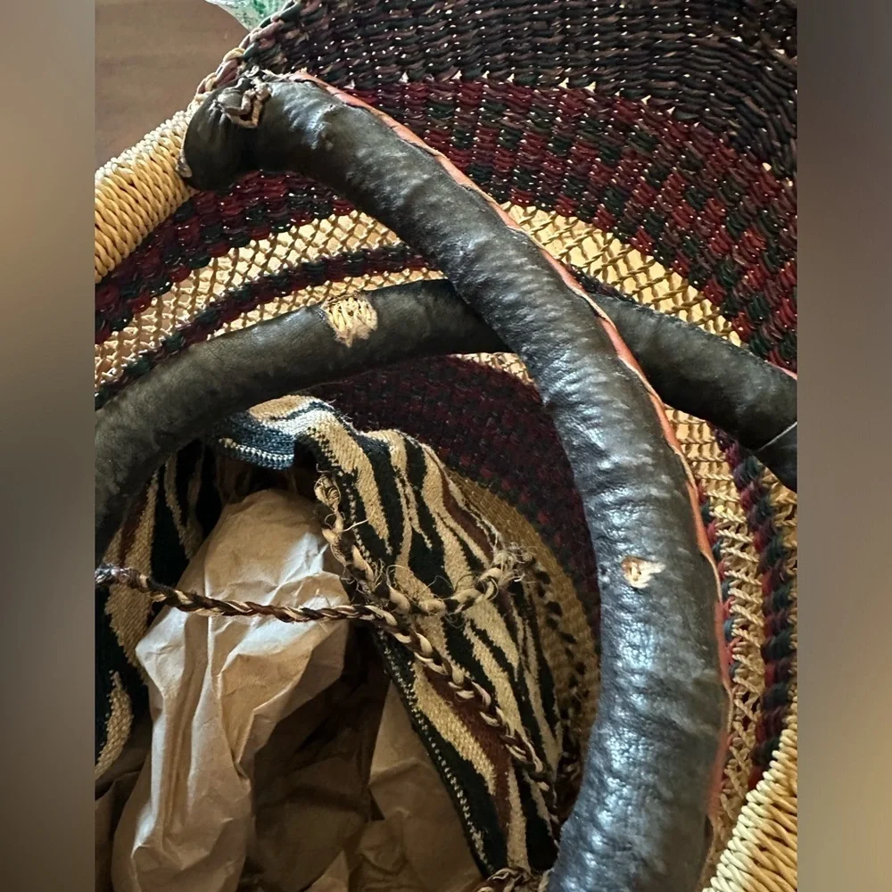 Large Colorful Handwoven Tote Bag from Africa